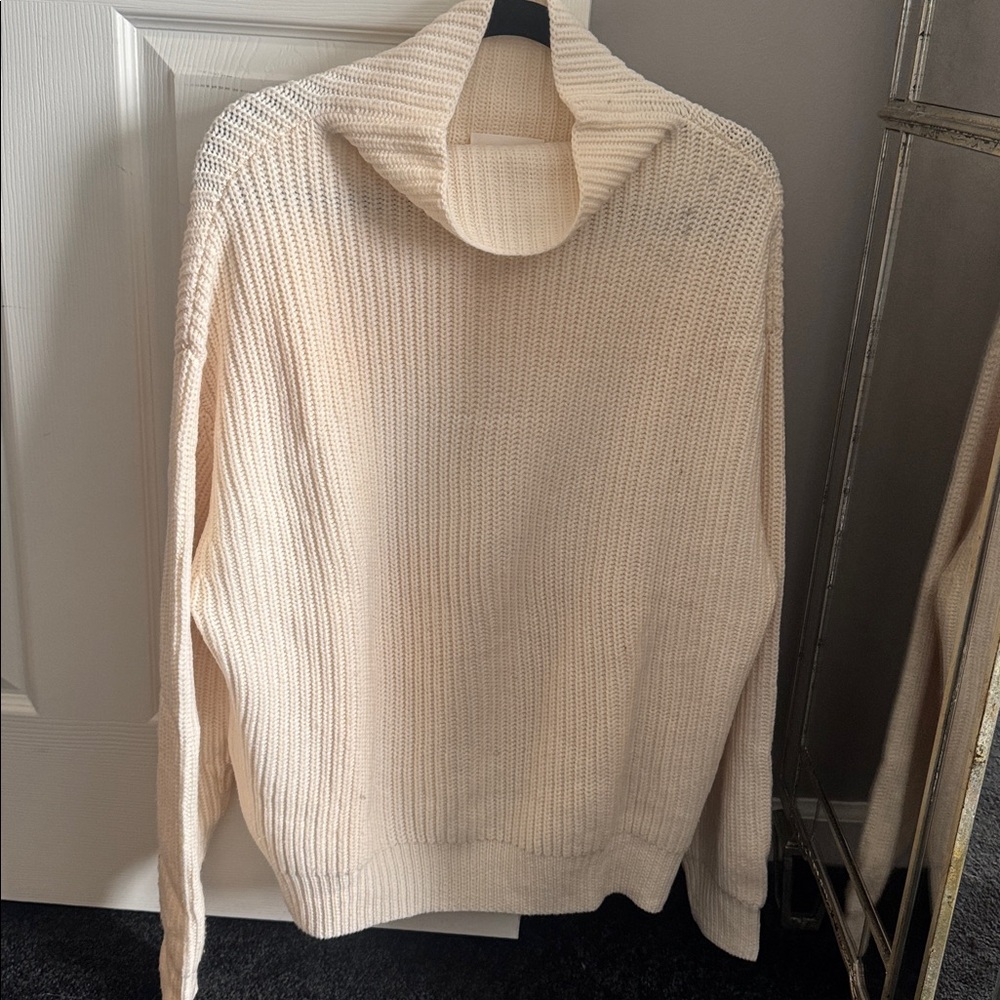 Aritzia Wilfred Cream Knit Turtleneck Sweater